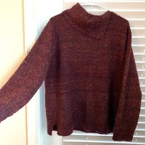 WHITE STAG | Maroon Fold Over Collar Sweater - XL 16/18